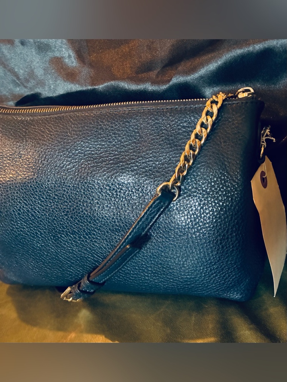 Michael Kors Dark Navy Soft Pebbled Leather Crossbody Set with Gold hardware - Picture 4 of 14